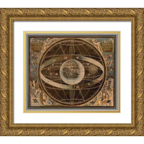Celestial II Gold Ornate Wood Framed Art Print with Double Matting by Brennan, Russell