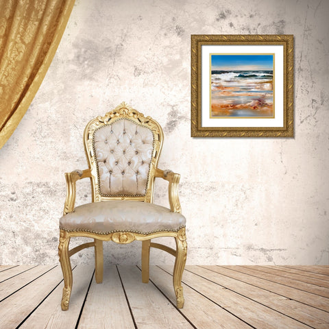 The Wave Gold Ornate Wood Framed Art Print with Double Matting by Di Scenza, Ron