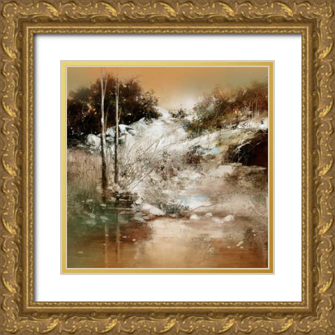 Warm Winter Gold Ornate Wood Framed Art Print with Double Matting by Di Scenza, Ron