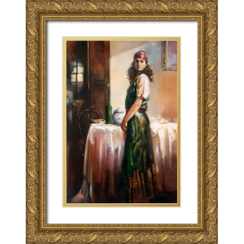 Mystery Gold Ornate Wood Framed Art Print with Double Matting by Di Scenza, Ron