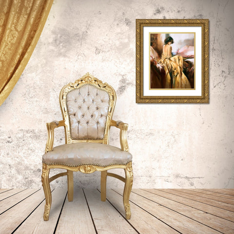 Yellow Splender Gold Ornate Wood Framed Art Print with Double Matting by Di Scenza, Ron