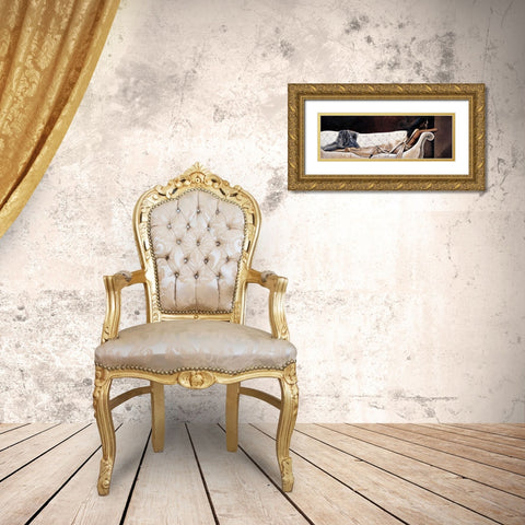 Midnight Reverie Gold Ornate Wood Framed Art Print with Double Matting by Di Scenza, Ron