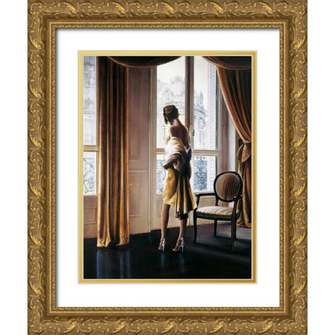 Parisienne Gold Ornate Wood Framed Art Print with Double Matting by Di Scenza, Ron