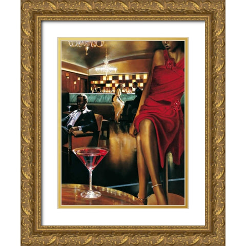 Night Out Gold Ornate Wood Framed Art Print with Double Matting by Di Scenza, Ron