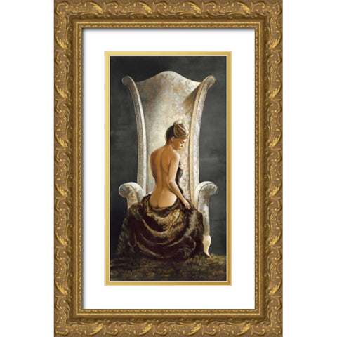 Lovely Lady Gold Ornate Wood Framed Art Print with Double Matting by Di Scenza, Ron