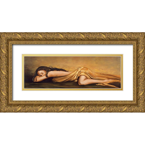 Resting Gold Ornate Wood Framed Art Print with Double Matting by Di Scenza, Ron