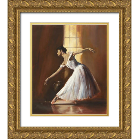 Poetry in motion Gold Ornate Wood Framed Art Print with Double Matting by Di Scenza, Ron