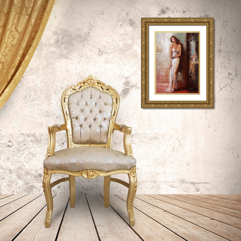 Beyond Seduction Gold Ornate Wood Framed Art Print with Double Matting by Di Scenza, Ron