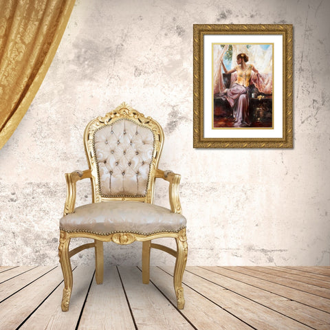 Morning Splendor Gold Ornate Wood Framed Art Print with Double Matting by Di Scenza, Ron