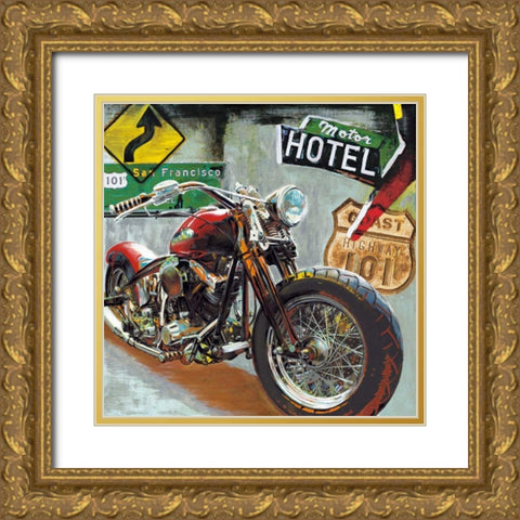 Highway 101 Gold Ornate Wood Framed Art Print with Double Matting by Foster, Ray