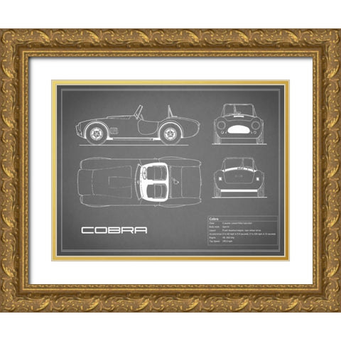 Cobra-Grey Gold Ornate Wood Framed Art Print with Double Matting by Rogan, Mark