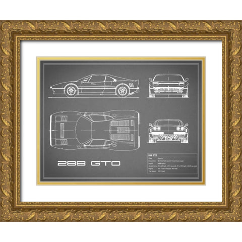 Ferrari 288-GTO-Grey Gold Ornate Wood Framed Art Print with Double Matting by Rogan, Mark