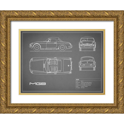 MGB-Grey Gold Ornate Wood Framed Art Print with Double Matting by Rogan, Mark