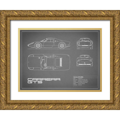 Porsche Carrera GTS-Grey Gold Ornate Wood Framed Art Print with Double Matting by Rogan, Mark
