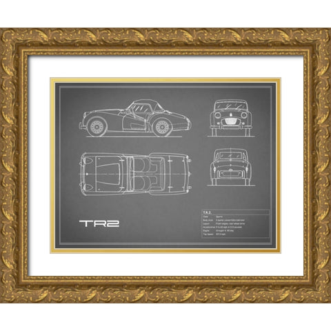 Triumph TR2-Grey Gold Ornate Wood Framed Art Print with Double Matting by Rogan, Mark