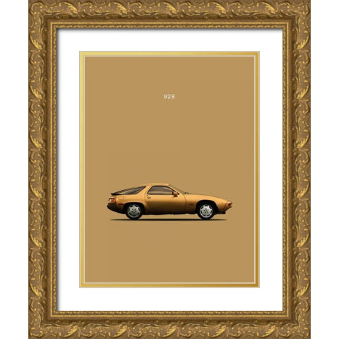 Porsche 928 1979 Gold Ornate Wood Framed Art Print with Double Matting by Rogan, Mark