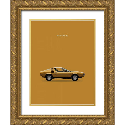 Alfa Romeo Montreal 1972 Gold Ornate Wood Framed Art Print with Double Matting by Rogan, Mark