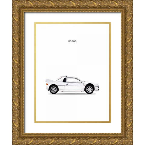 Ford RS200 1987 Gold Ornate Wood Framed Art Print with Double Matting by Rogan, Mark