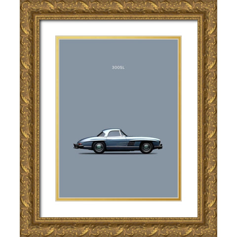 Mercedes 300SL 1960 Gold Ornate Wood Framed Art Print with Double Matting by Rogan, Mark