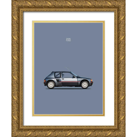 Peugeot 205 Turbo 1984 Gold Ornate Wood Framed Art Print with Double Matting by Rogan, Mark