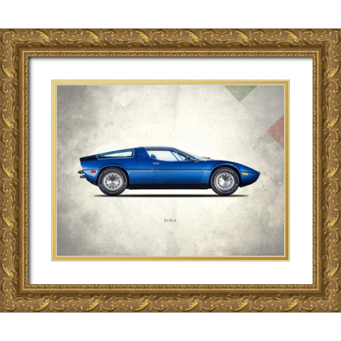 Maserati Bora 1973 Gold Ornate Wood Framed Art Print with Double Matting by Rogan, Mark