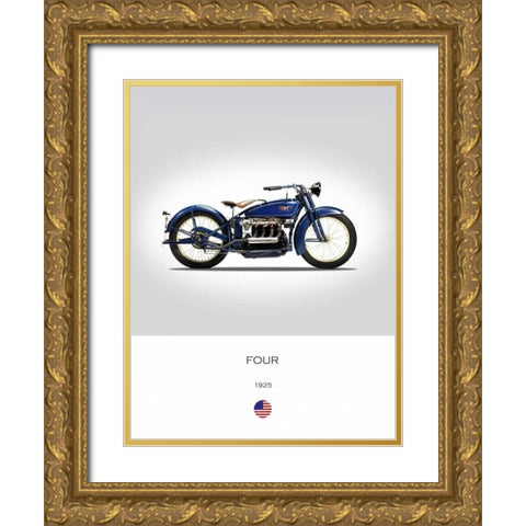 Ace Four 1925 Gold Ornate Wood Framed Art Print with Double Matting by Rogan, Mark