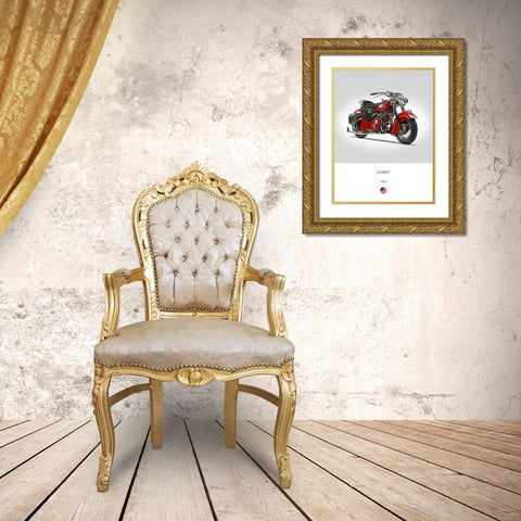 Indian Chief 1953 Gold Ornate Wood Framed Art Print with Double Matting by Rogan, Mark