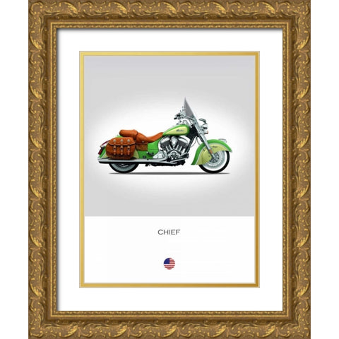 Indian Chief 2015 Gold Ornate Wood Framed Art Print with Double Matting by Rogan, Mark