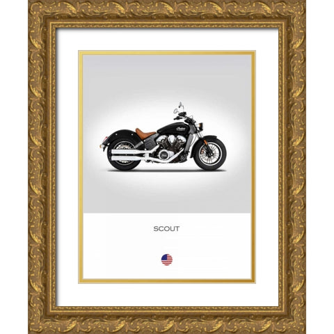 Indian Scout 2016 Gold Ornate Wood Framed Art Print with Double Matting by Rogan, Mark