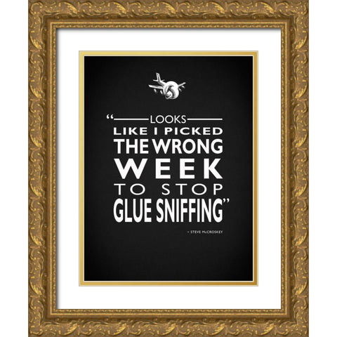 Airplane - Glue Sniffing Gold Ornate Wood Framed Art Print with Double Matting by Rogan, Mark