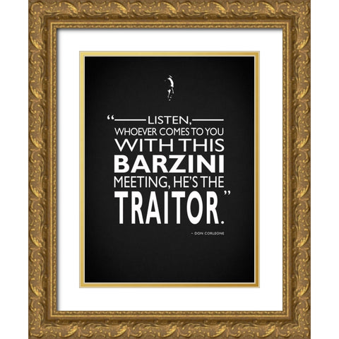 Godfather Barzini Traitor Gold Ornate Wood Framed Art Print with Double Matting by Rogan, Mark