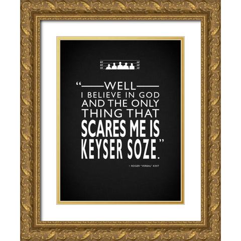 The Usual Suspects - Scares Gold Ornate Wood Framed Art Print with Double Matting by Rogan, Mark