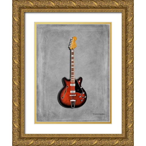 Fender Coronado Gold Ornate Wood Framed Art Print with Double Matting by Rogan, Mark