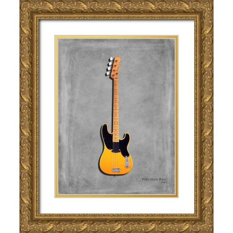 Fender Precision Bass 51 Gold Ornate Wood Framed Art Print with Double Matting by Rogan, Mark