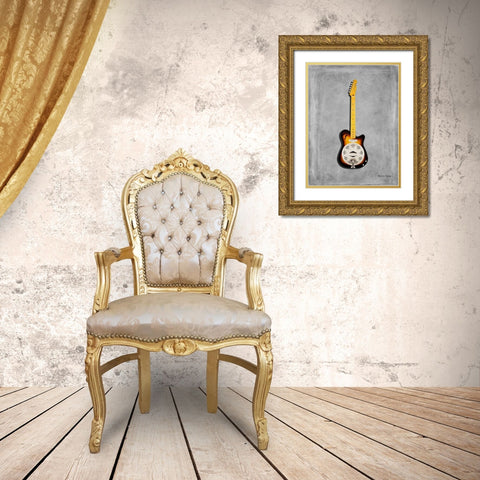 Fender Reso Tele Gold Ornate Wood Framed Art Print with Double Matting by Rogan, Mark