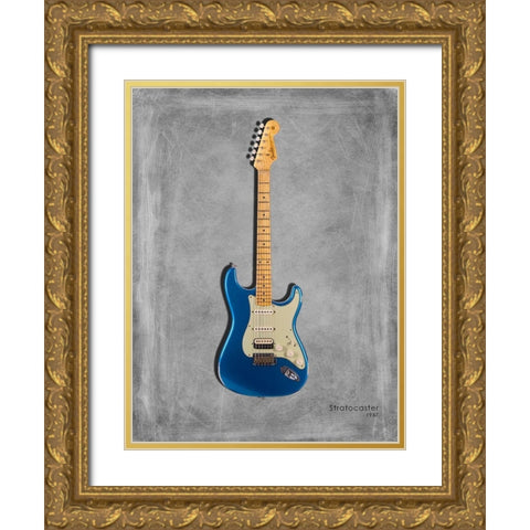Fender Stratocaster 57 Gold Ornate Wood Framed Art Print with Double Matting by Rogan, Mark