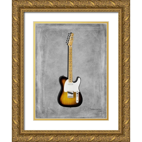 Fender Telecaster 58 Gold Ornate Wood Framed Art Print with Double Matting by Rogan, Mark