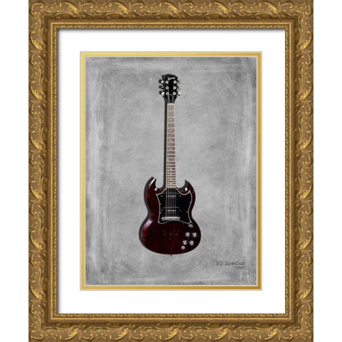 Gibson SG Special 1967 Gold Ornate Wood Framed Art Print with Double Matting by Rogan, Mark