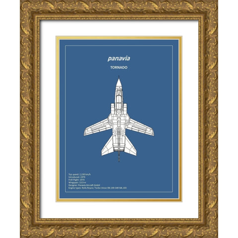 BP Panavia Tornado  Gold Ornate Wood Framed Art Print with Double Matting by Rogan, Mark