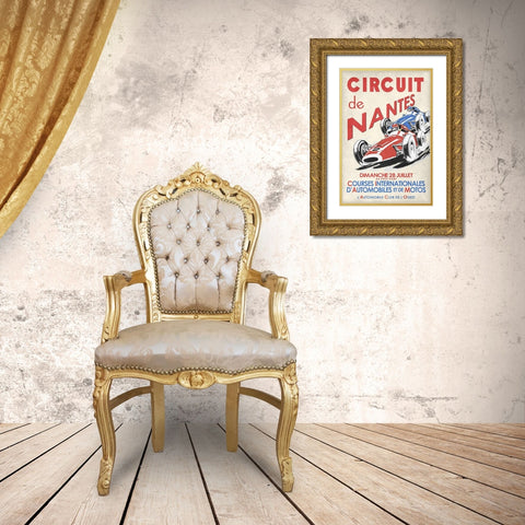 Circuit De Nantes 1946 Gold Ornate Wood Framed Art Print with Double Matting by Rogan, Mark