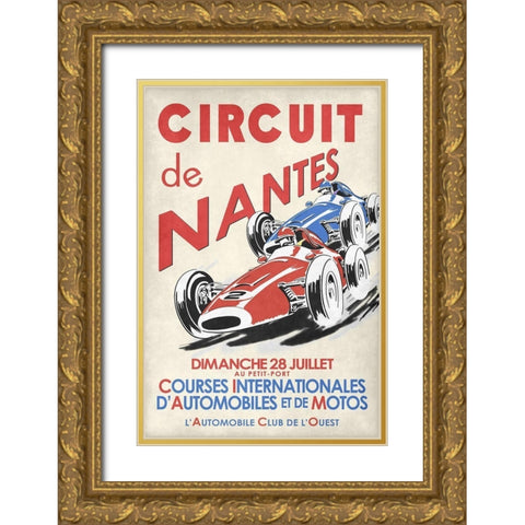 Circuit De Nantes 1946 Gold Ornate Wood Framed Art Print with Double Matting by Rogan, Mark