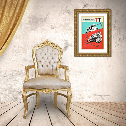 Isle Of Man TT 1962 Gold Ornate Wood Framed Art Print with Double Matting by Rogan, Mark