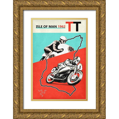 Isle Of Man TT 1962 Gold Ornate Wood Framed Art Print with Double Matting by Rogan, Mark