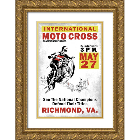 MotoCross Richmond VA Gold Ornate Wood Framed Art Print with Double Matting by Rogan, Mark
