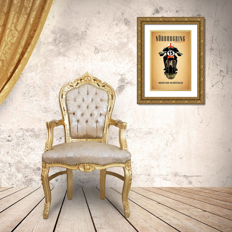 Nurburgring Nordschleife Gold Ornate Wood Framed Art Print with Double Matting by Rogan, Mark