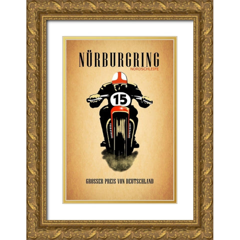 Nurburgring Nordschleife Gold Ornate Wood Framed Art Print with Double Matting by Rogan, Mark
