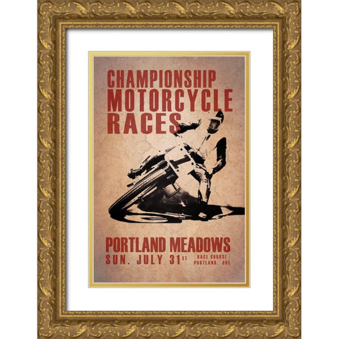 Portland Meadows Gold Ornate Wood Framed Art Print with Double Matting by Rogan, Mark