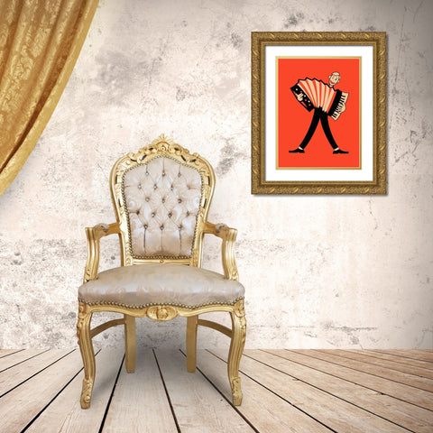 The Accordion Gold Ornate Wood Framed Art Print with Double Matting by Rogan, Mark
