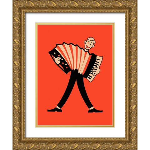 The Accordion Gold Ornate Wood Framed Art Print with Double Matting by Rogan, Mark