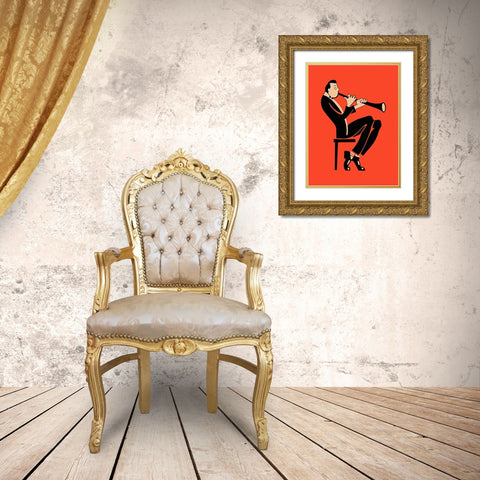 The Clarinet Gold Ornate Wood Framed Art Print with Double Matting by Rogan, Mark